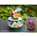 Decorative polyresin music box with LED for home decor